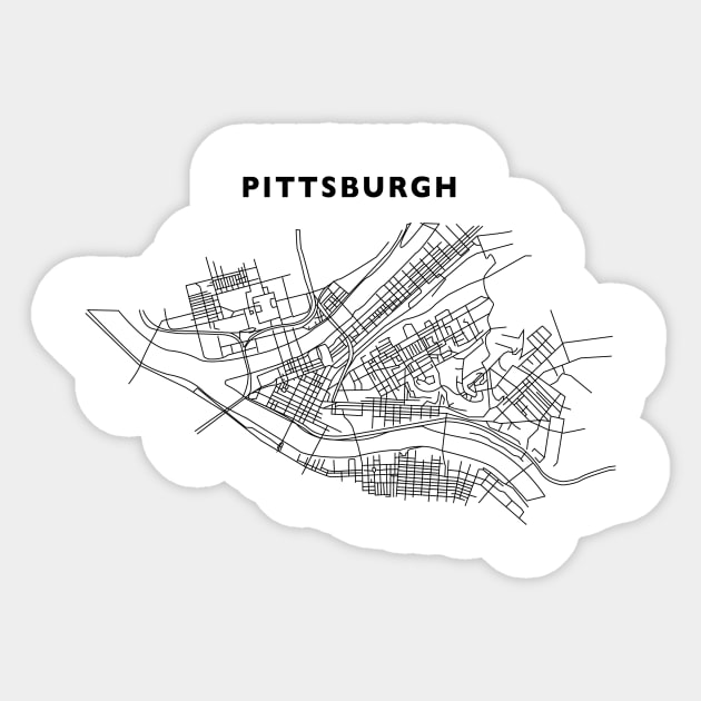 Pittsburgh Map Sticker by akachayy